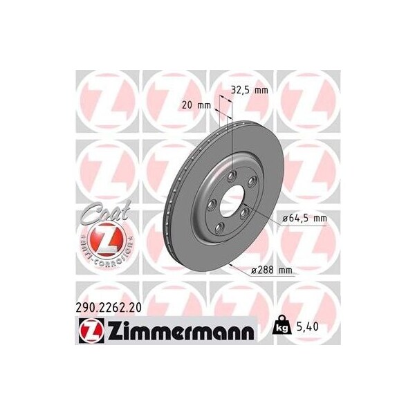 Zimmermann Brake Disc - Standard/Coated, 290226220 290226220 - main
